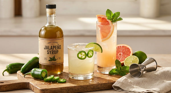 Jalapeno syrup for cocktails: spicy margs & palomas
