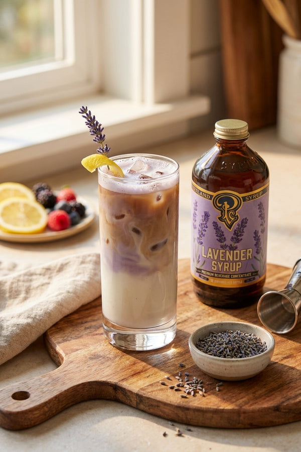 Lavender syrup for iced lattes: barista-grade ratio