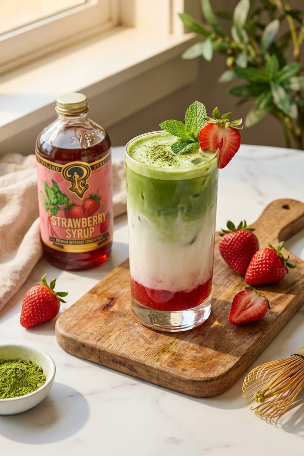 Strawberry syrup for matcha: viral cafe drink at home