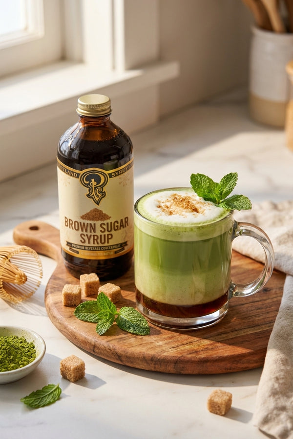 Brown sugar syrup for matcha: deep & toasty