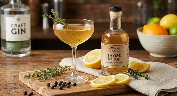 Thyme syrup for cocktails: gin and citrus pairings