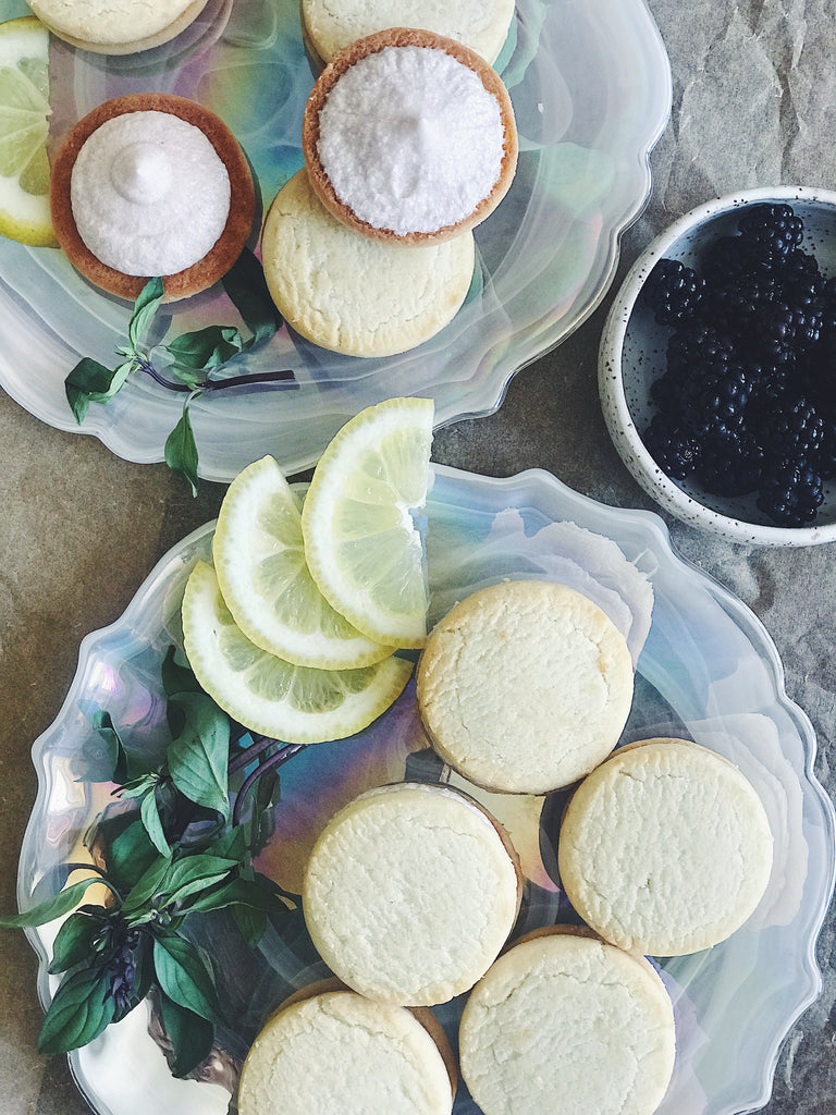 Marionberry Butter Cream Lemon Shortbread Sandwiches