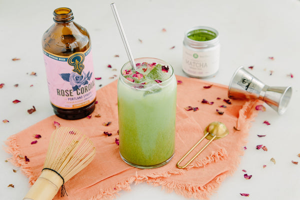 Iced Rose Matcha Latte