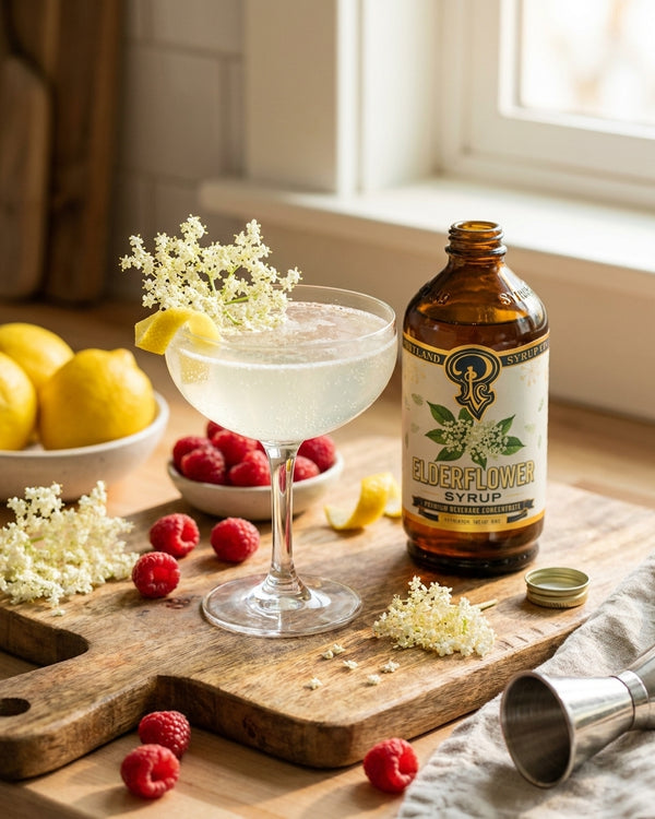 Elderflower syrup for cocktails: floral spring pours