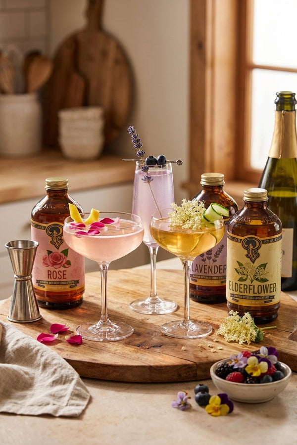 Best syrups for champagne cocktails: floral pairings