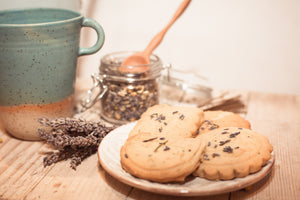 lavender short bread cookies made with portland syrups lavender syrup.