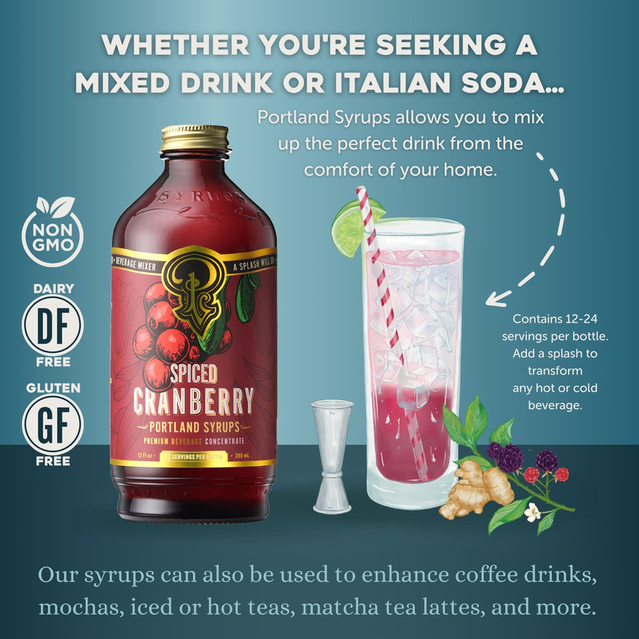 Spiced Cranberry Syrup 12oz Case of 6