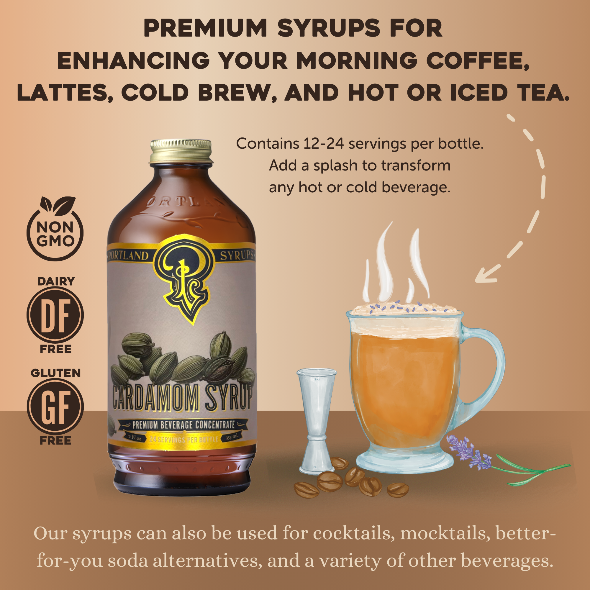 Cardamom Syrup for Coffee & Lattes | Beverage Mixers – Portland Syrups