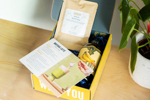 View 2 of the Matcha Box showing the recipe card more clearly.