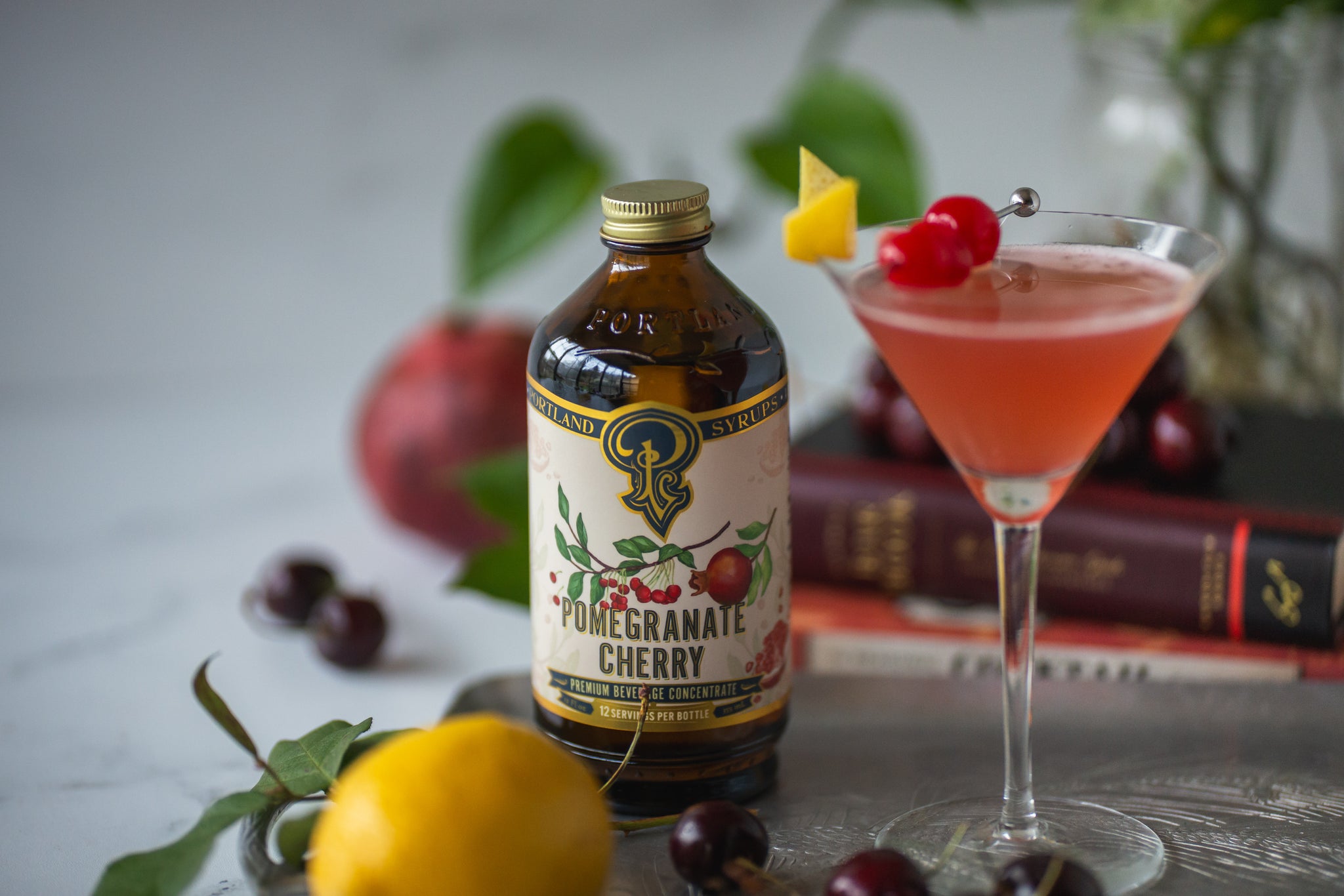 Pomegranate Cherry Syrup for Cocktails, Mocktails