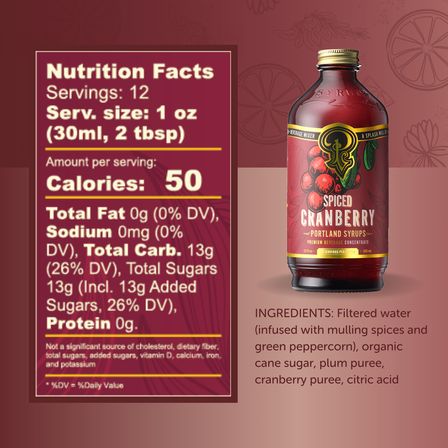 Spiced Cranberry Syrup 12oz Case of 6