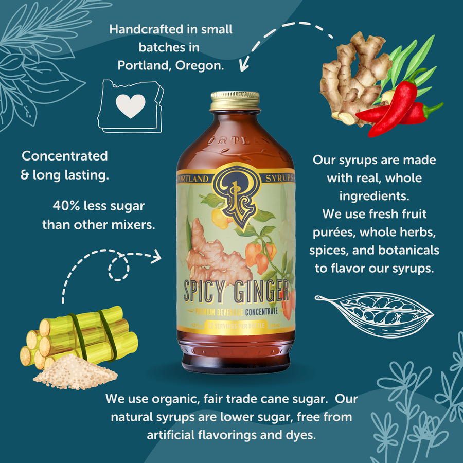 Spicy Ginger Syrup 12oz Case of 6